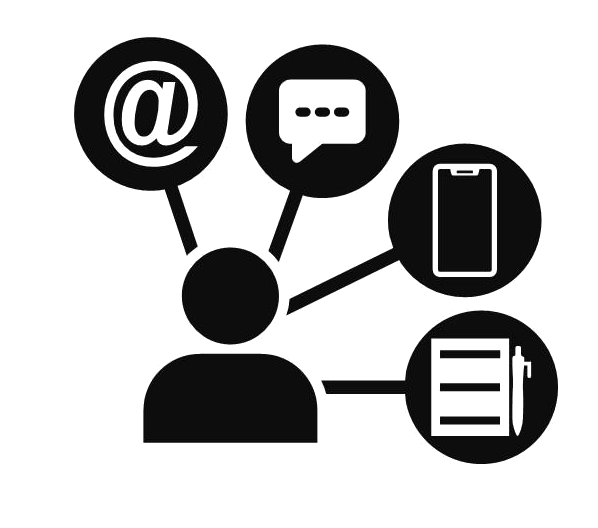 Ícone de múltiplos canais de comunicação